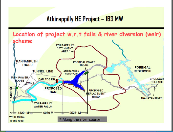 Athirappally Hydroelectrict Project location Athirappally Hydroelectrict Project location