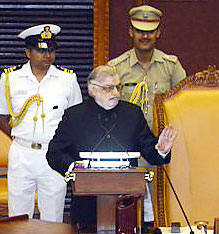Governor P. Sathasivam addressing Asssembly on Friday