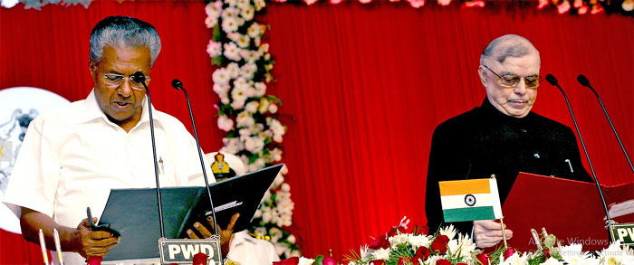 Pinarai Vijayan taking oath as Chief Minister of Kerala Pinarai Vijayan taking oath as Chief Minister of Kerala