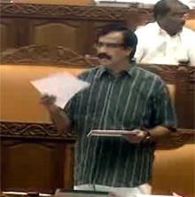 Education Minister C. Raveendranath moving the resolution on Monday
