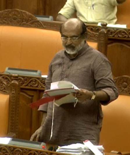 Finance Minister Thomas Isaac introducing Infrastrucure Board Bill on Monday