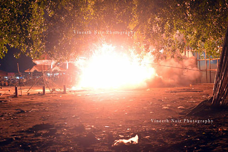 Explosion at the temple festival: Photo by Vineet Nair