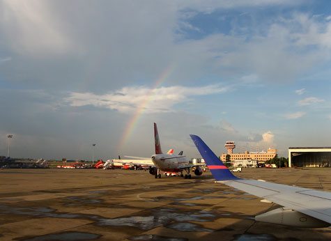 A rainbow over Chennai airport (file photo)