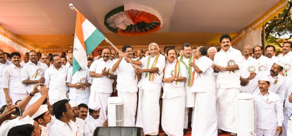 Chief Minister Oommen Chandy inaugurating the Jana Raksha Yatra in Kasaragod on Monday.